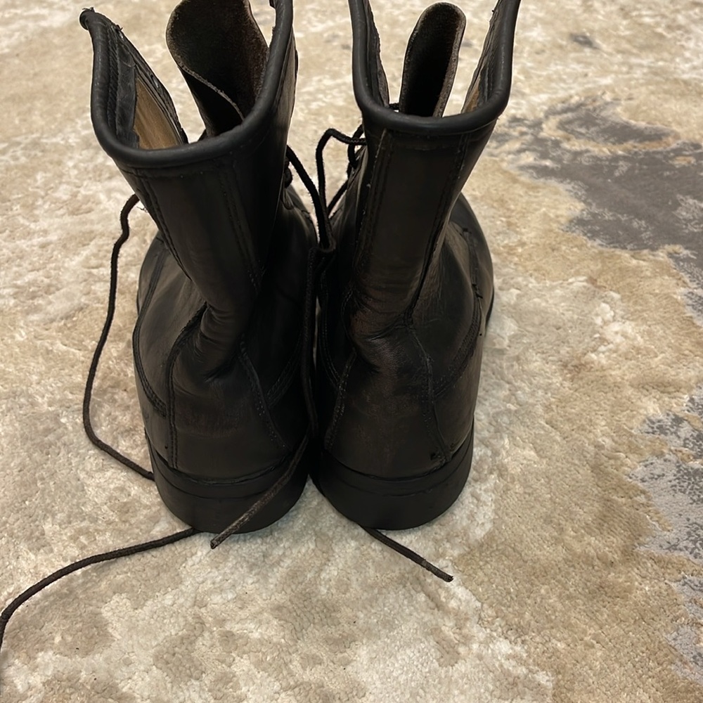 Vintage ADDISON SHOE COMPANY Black Leather Combat Boots Steel Toe Size 6 R - Picture 6 of 12
